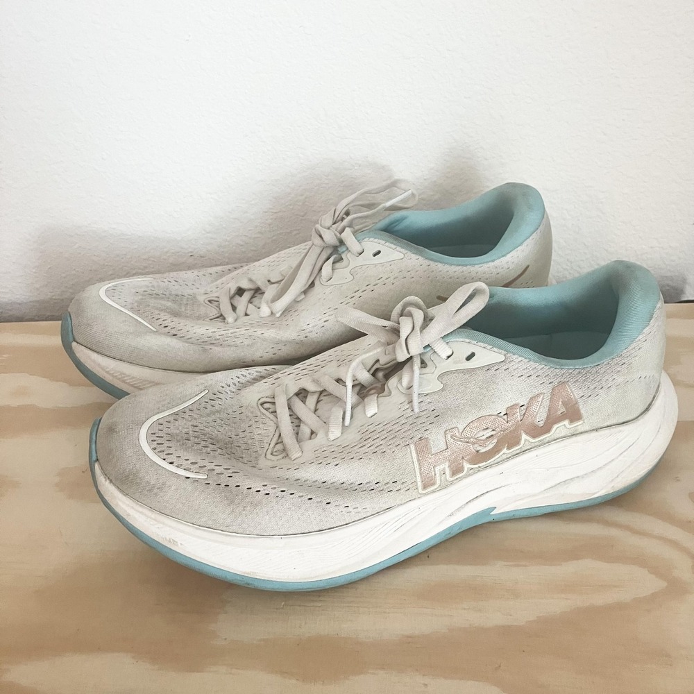Hoka One One Rincon Shoes Womens Size 10.5 White Running Sneakers 1155131 FTRS